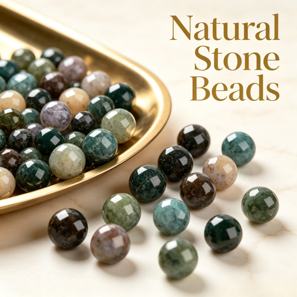 Natural Indian Agate Faceted Beads for Jewelry Making